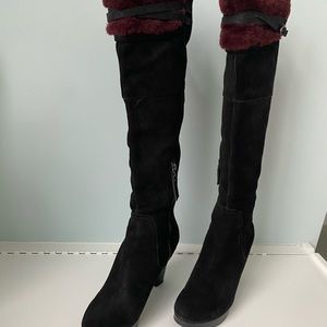UGG Australia “Ophira” Shearling Trim Suede Boots